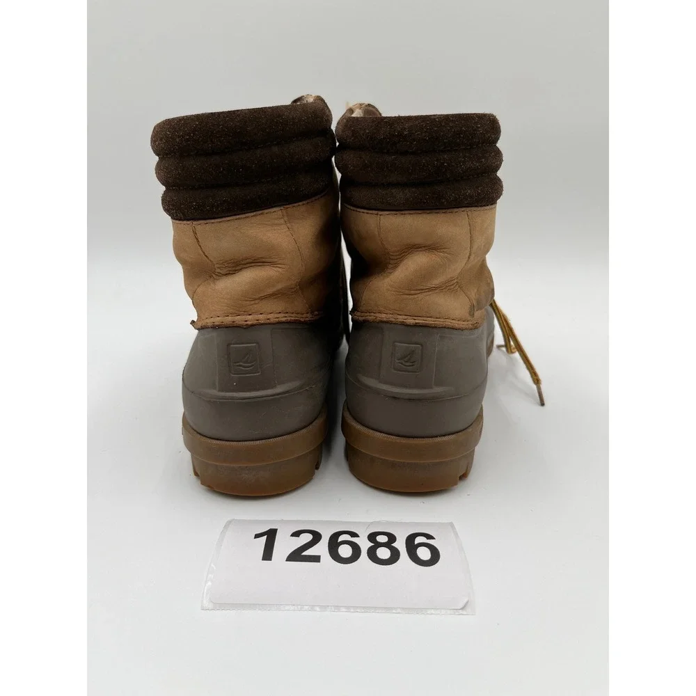 Sperry Avenue STS12126 Duck Boots Mens 10.5M Brown Leather Waterproof Lace Up